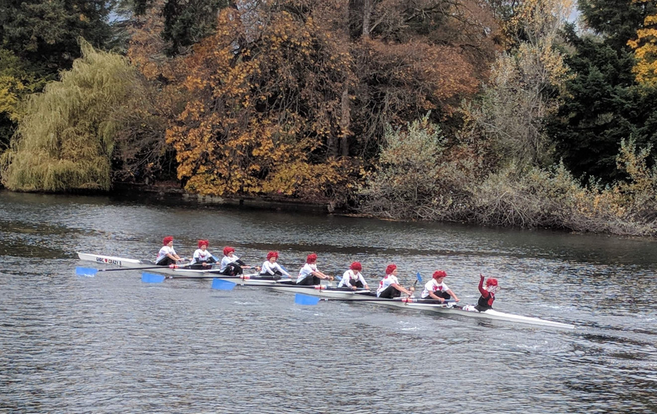 The "Crazy Eights" at the 2019 Head of the Gorge Regatta.